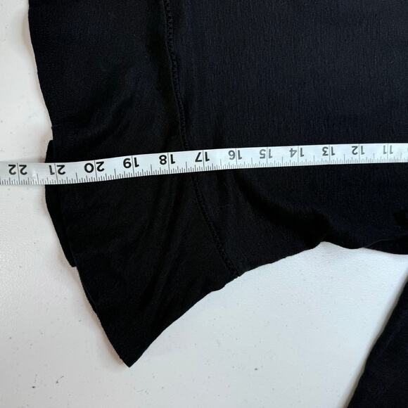 Rebecca Taylor Tiered Peplum Linen 3/4 Sleeve Black Top Women's Med Boho Casual - Picture 5 of 5